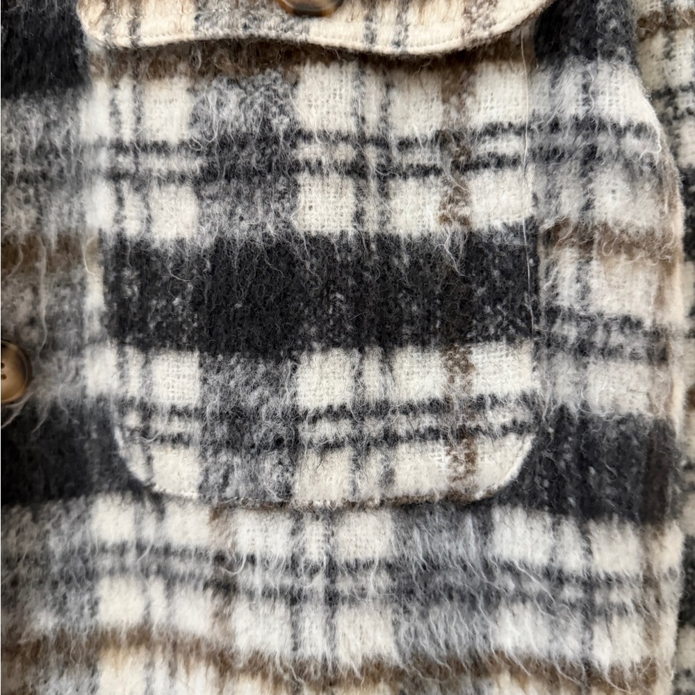 Universal Thread Checkered Wool Blend Shacket Coat - image 2